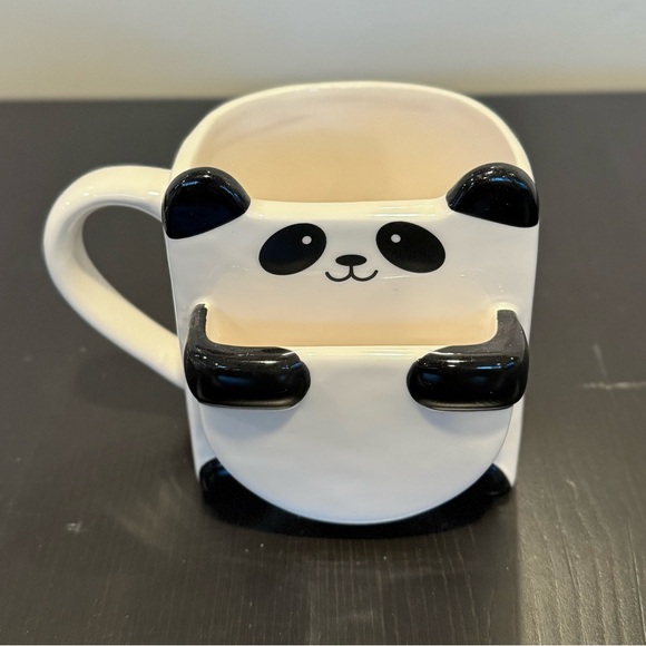 NWT Panda Ceramic Mug With Cookie Holder - Picture 4 of 7